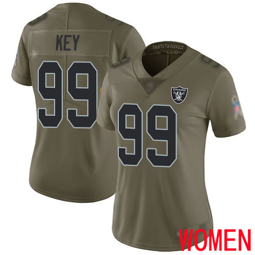 Oakland Raiders Limited Olive Women Arden Key Jersey NFL Football #99 2017 Salute to Service Jersey->youth nfl jersey->Youth Jersey